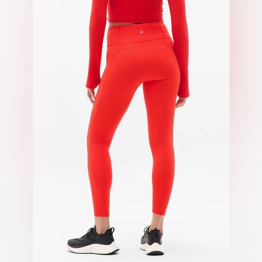 NWT Athleta Women's Medium Rainier Tight Red Athletic Leggings High Rise - Picture 3 of 12